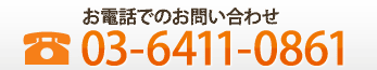 お電話でのお問い合わせ フリーダイアル：03-6411-0861